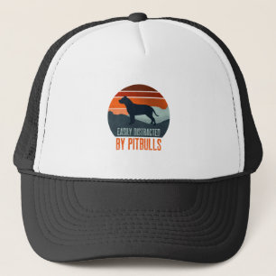 Easily Distracted By Pitbulls Dog Walking Trucker Hat