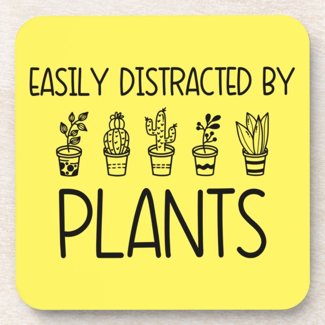 Easily Distracted by Plants Coaster Set  (Front)