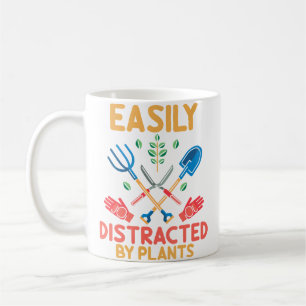 Easily Distracted By Plants Funny Gardening Plants Coffee Mug