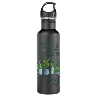 Easily Distracted By Plants Gardening Cute Gardene 710 Ml Water Bottle