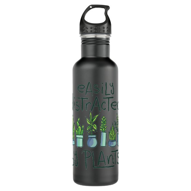 Easily Distracted By Plants Gardening Cute Gardene 710 Ml Water Bottle (Front)