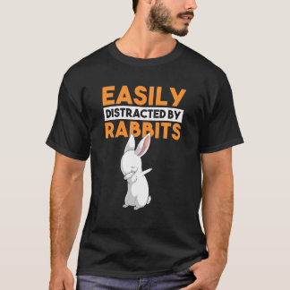 Easily Distracted By Rabbits Funny Dabbing Dab Bun T-Shirt