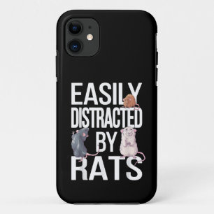 Easily Distracted By Rats Rat Mom Rat Dad Funny Ra iPhone 11 Case