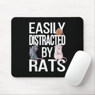 Easily Distracted By Rats Rat Mom Rat Dad Funny Ra Mouse Pad