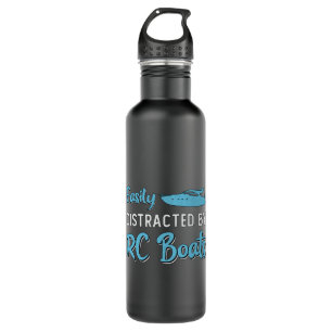 Easily Distracted By RC Boats Model Funny RC Boat 710 Ml Water Bottle
