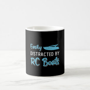 Easily Distracted By RC Boats Model Funny RC Boat Coffee Mug