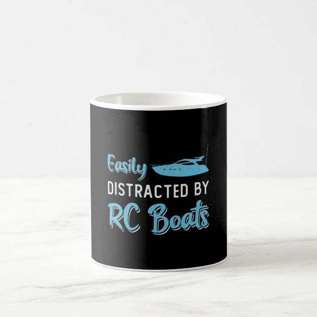 Easily Distracted By RC Boats Model Funny RC Boat Coffee Mug (Center)