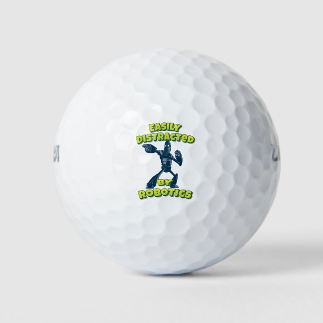 Easily Distracted By Robotics Robot Golf Balls (Front)
