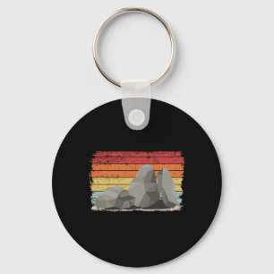Easily Distracted By Rocks Collector Mineral Retro Keychain