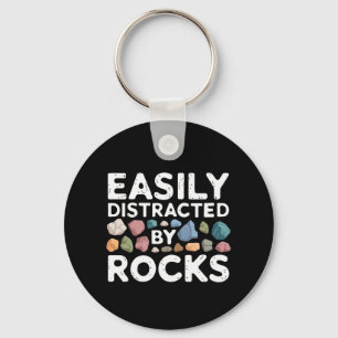 Easily Distracted By Rocks  Keychain