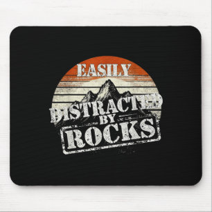 Easily distracted by rocks vintage sunset geology mouse pad