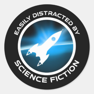 Easily Distracted By Science Fiction Classic Round Sticker