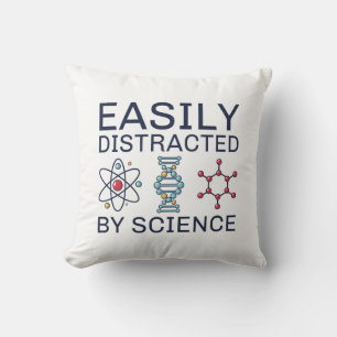 Easily Distracted By Science Throw Pillow