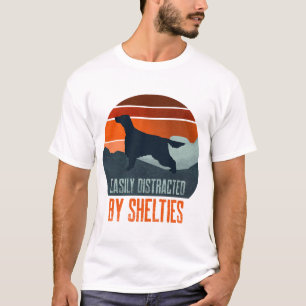 Easily Distracted By Shelties Dog Walking T-Shirt