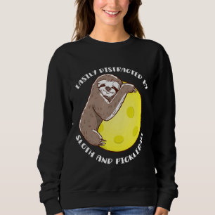 Easily Distracted By Sloth And Pickleball Costume Sweatshirt