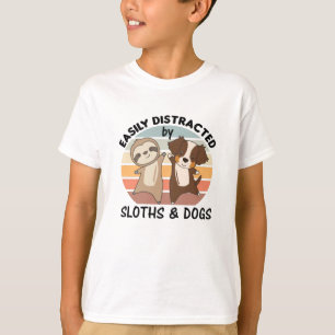 Easily Distracted By Sloths And Dogs Dog Sloth T-Shirt