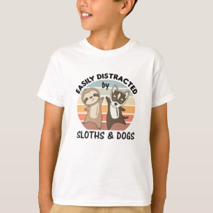 Easily Distracted By Sloths And Dogs Dog Sloth T-Shirt