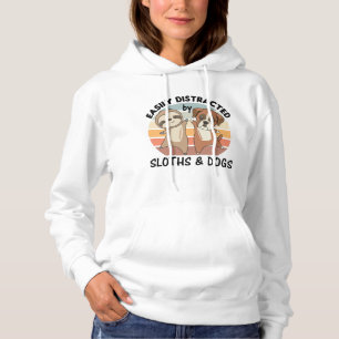 Easily Distracted By Sloths And Dogs Hoodie