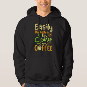 Easily Distracted By Snakes And Coffee Reptile Sna Hoodie