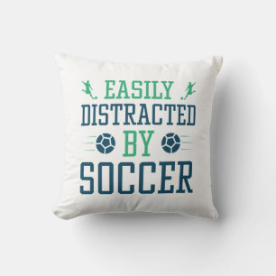 Easily Distracted By Soccer Throw Pillow