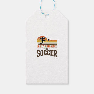 Easily Distracted By Soccer Vintage Shirt Design_1 Gift Tags