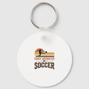 Easily Distracted By Soccer Vintage Shirt Design_1 Keychain