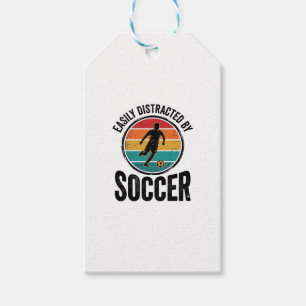 Easily Distracted By Soccer Vintage Shirt Design ( Gift Tags