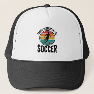 Easily Distracted By Soccer Vintage Shirt Design ( Trucker Hat