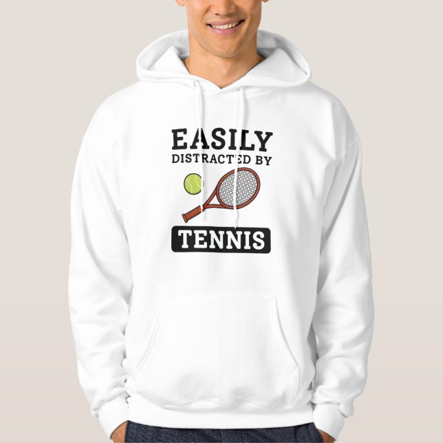 Easily Distracted By Tennis Hoodie (Front)