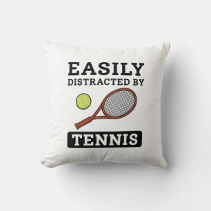 Easily Distracted By Tennis Throw Pillow