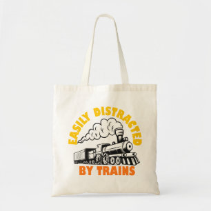 Easily Distracted By Trains Tote Bag