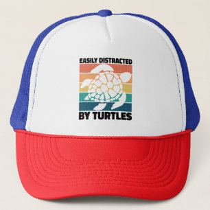 Easily Distracted By Turtles Funny Amphibian Cool Trucker Hat