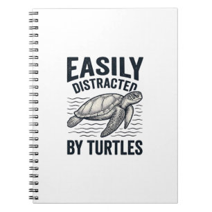 Easily Distracted By Turtles Vintage Shirt Design_ Notebook