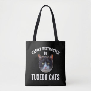 Easily Distracted By Tuxedo Cats Tote Bag