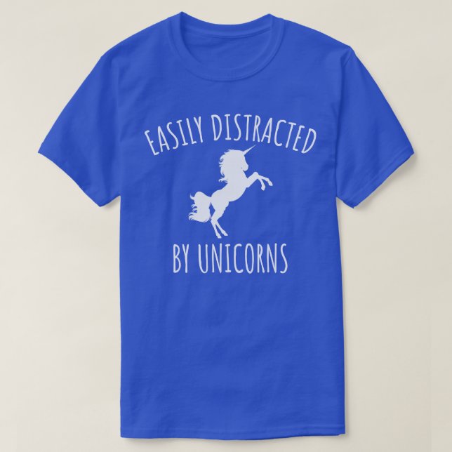 Easily Distracted By Unicorns T-Shirt (Design Front)