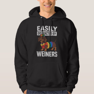 Easily Distracted By Weiners LGBTQ Rainbow Gay Hoodie