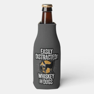 Easily Distracted by Whiskey and Dogs Bottle Cooler