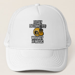 Easily Distracted by Whiskey and Music Trucker Hat