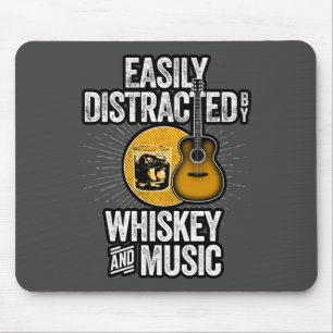 Easily Distracted by Wine and Murder Shows Mouse P Pad