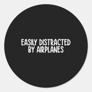Easily Distracted Design 2 Classic Round Sticker