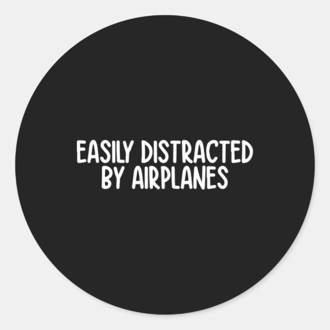 Easily Distracted Design 2 Classic Round Sticker (Front)