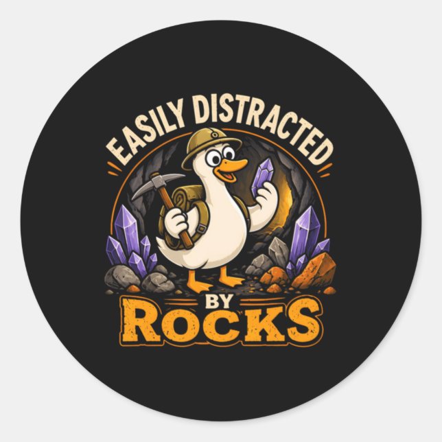 Easily Distracted Design 8 Classic Round Sticker (Front)