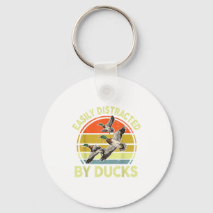 Easily Distracted Duck Hunting Gift Dad Hunter Son Keychain