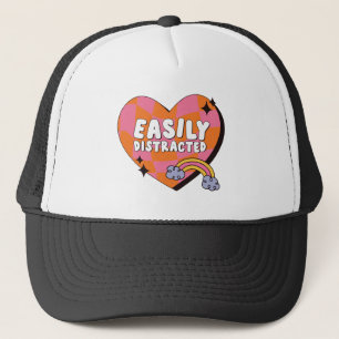 Easily Distracted Funny ADHD Quote Trucker Hat