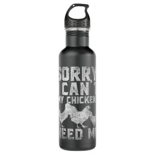 Easily Distracted Rubber Chicken Funny Rubber Chic 710 Ml Water Bottle