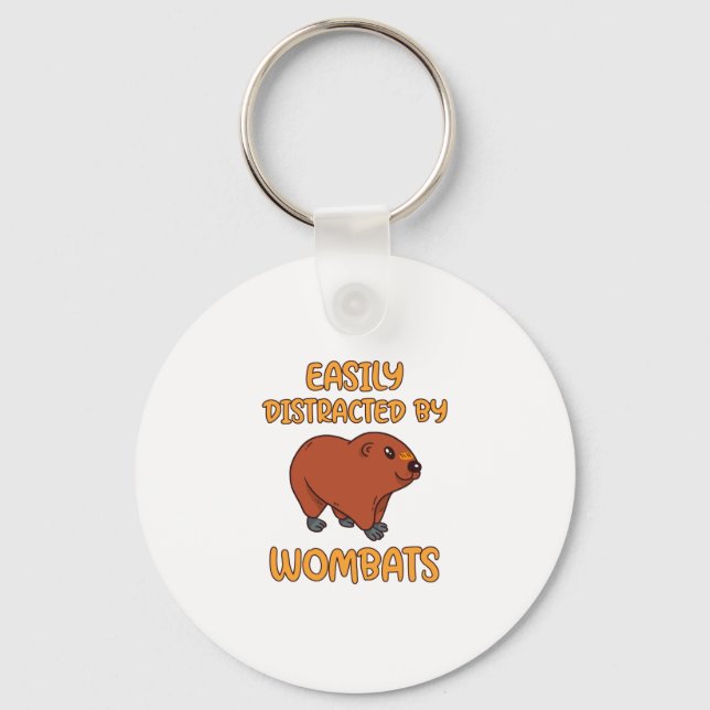 Easily Distracted Wombats Keychain (Front)