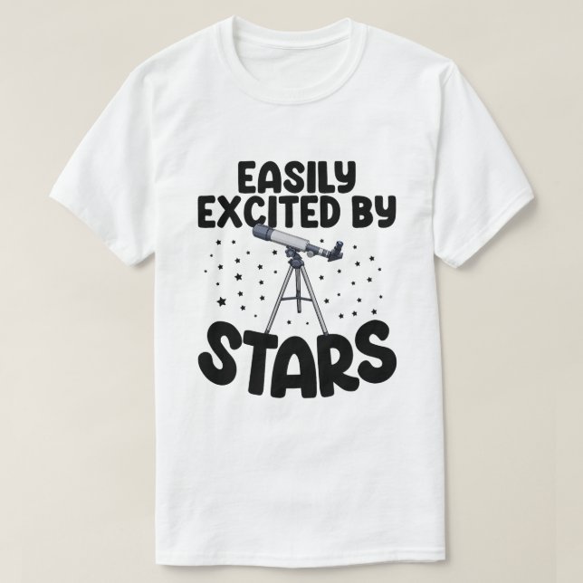 Easily Excited By Stars Astronomer Space Love Men  T-Shirt (Design Front)