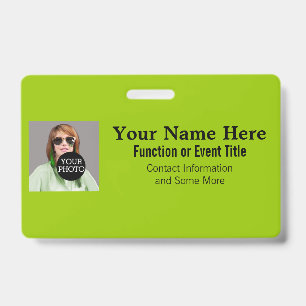 Easily Make Your Own Lime Photo Logo name tag Badge
