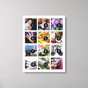 Easily Make Your Own Photo Art with 12 images Canvas Print