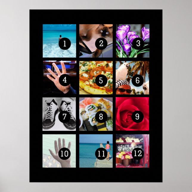 Easily Make Your Own Photo Art with 12 images Poster (Front)
